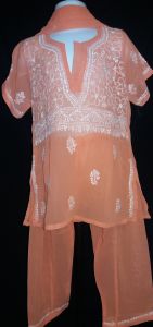 Kids Costumes to Hire - Indian: PEACH: Pants, Top, Scarf - GIRL